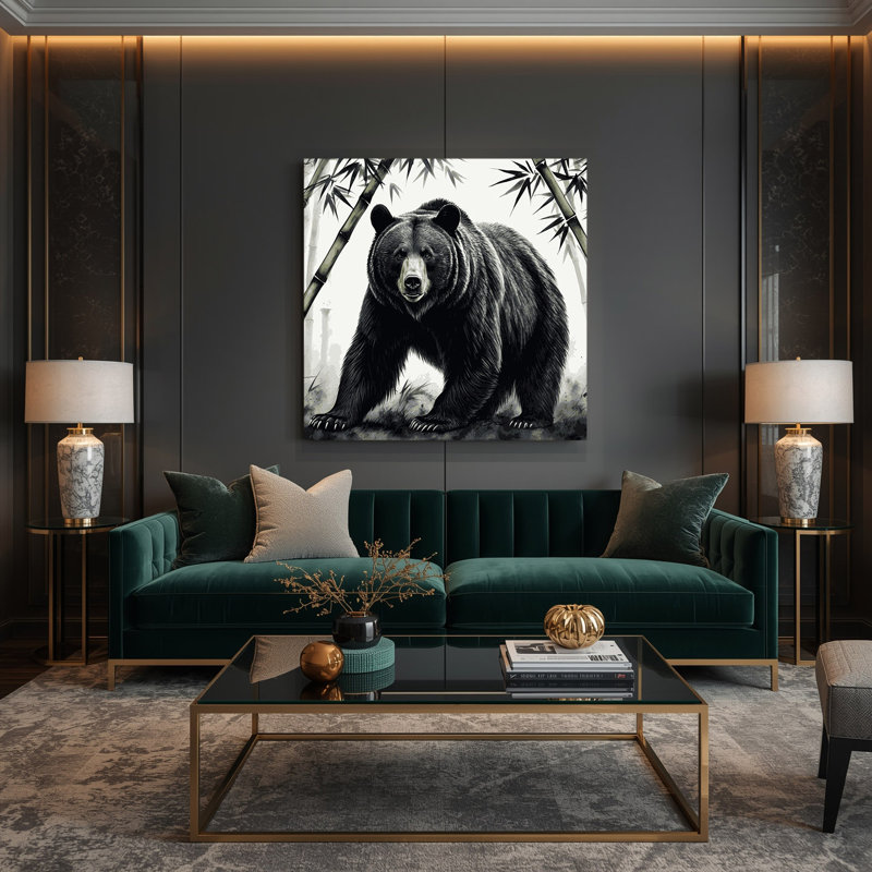 Faune, ours noir asiatique, art mural sur toile blanche