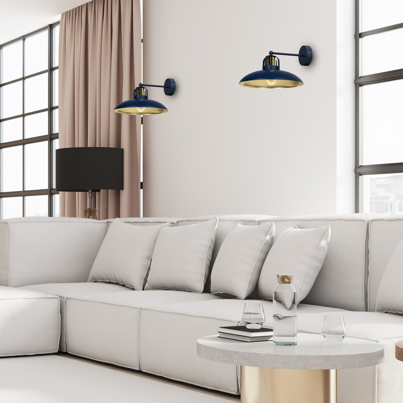 Felix Steel Wall Sconce, Blue/Gold