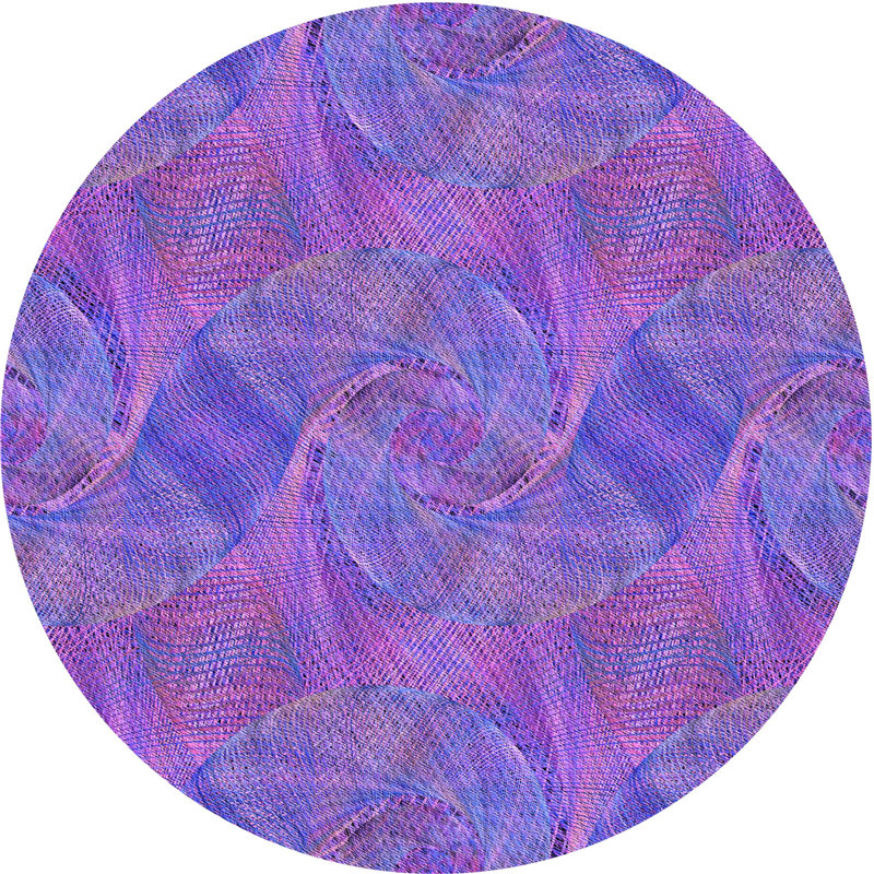 Tapis mauve tissé à la machine, Rond 5 pi