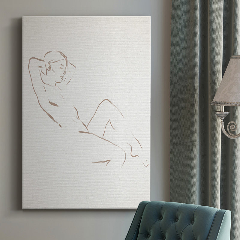 Repose II - reproduction de dessin sur toile tendue, H 12 po x l 8 po x P 1 po