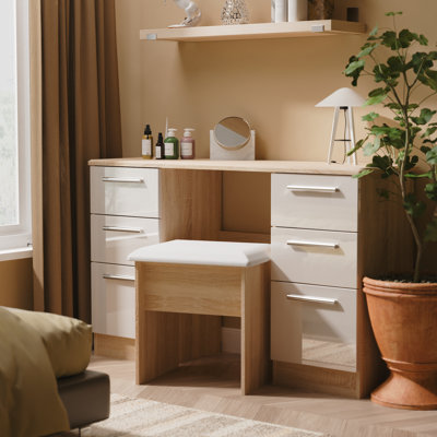 Borgeson 6 Drawer Kneehole Desk (Ready Assembled)