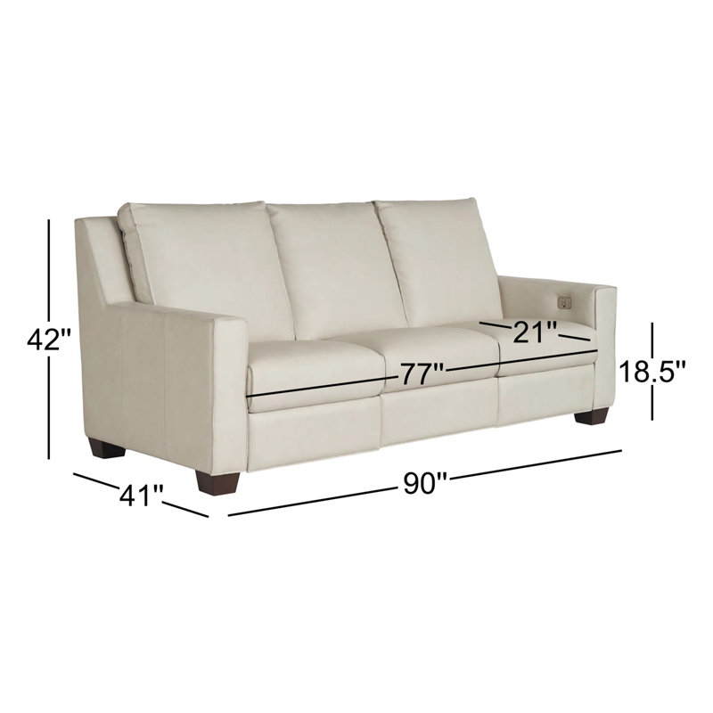 Canapé inclinable en cuir véritable Tucker