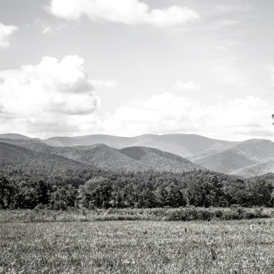 Mountain Ridge Black White - Wrapped Canvas Print
