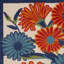 Tapis tissé à la machine 3 pi x 4 pi bleu et orange