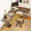 Brun clair + bureaux rectangulaires en bois massif transparent + acrylique-108222367-108222365