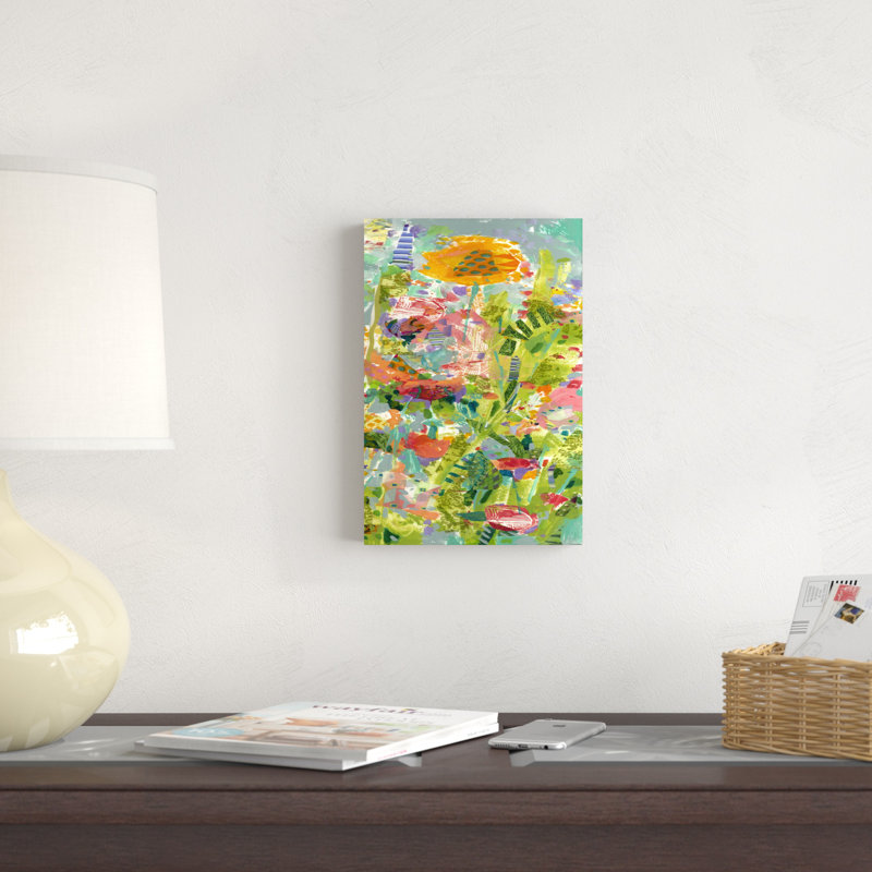 «Lime Garden II» par Tara Funk Grim - peinture sur toile tendue, H 12 po x l 8 po x P 1,25 po