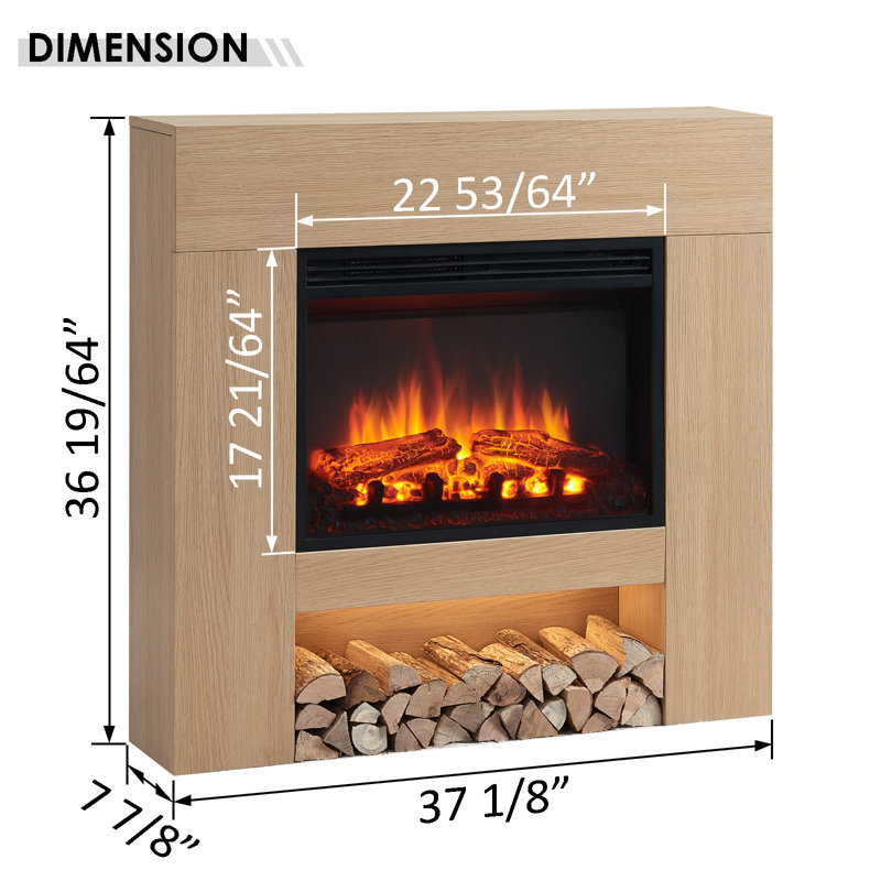 Middleburgh 37.1'' W Electric Fireplace with 4500 BTU