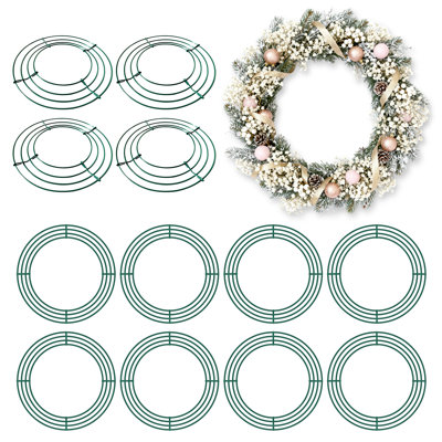 Metal Wreath Frame - 12 Piece Bulk Set (Green)