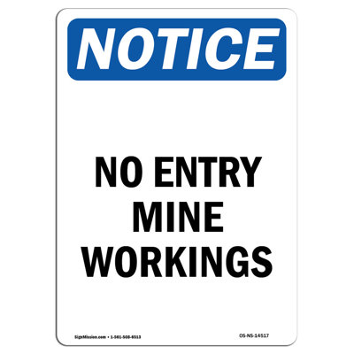 No Entry Mine Workings Sign