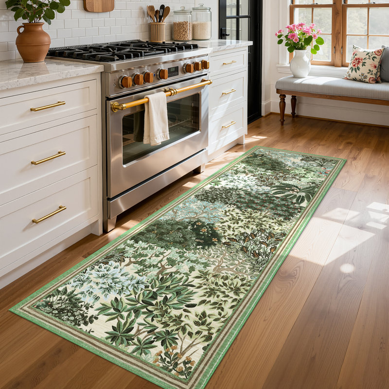 Tapis de jardin Botanical Forest, Beige, Tapis de couloir 2 pi x 6 pi