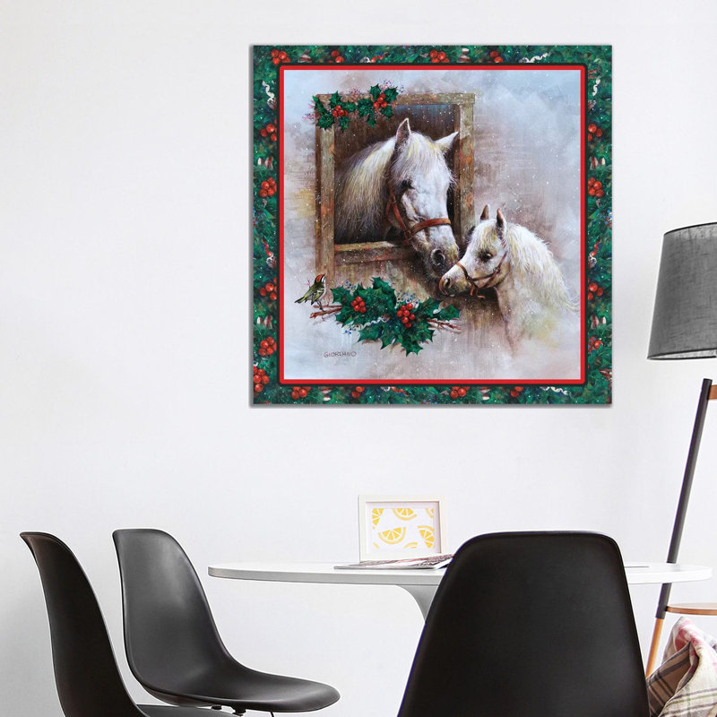 Holly And Ivy 1 Piece Wrapped Canvas Wall Art, 93.98 cm H x 93.98 cm W