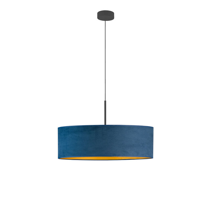 5 - Light Drum Pendant, Blue, Black