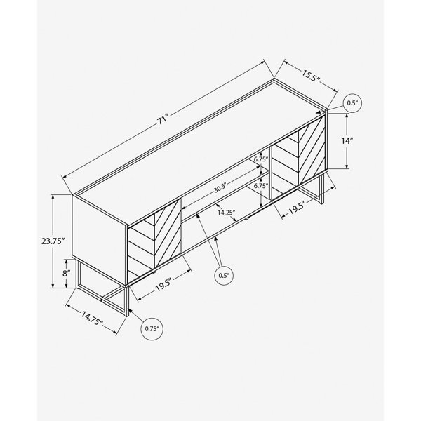 7 Inches Deep Latitude Run® TV cabinet, 72 inches, console, media entertainment ...