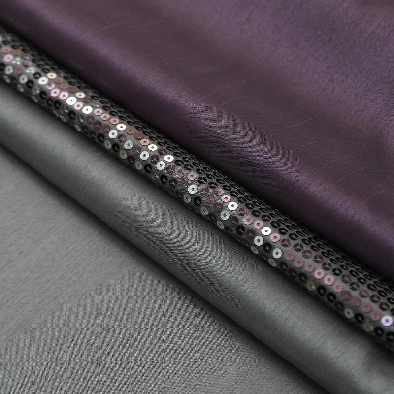 Rideaux de douche à paillettes pour la salle de bain, Gris / Mauve