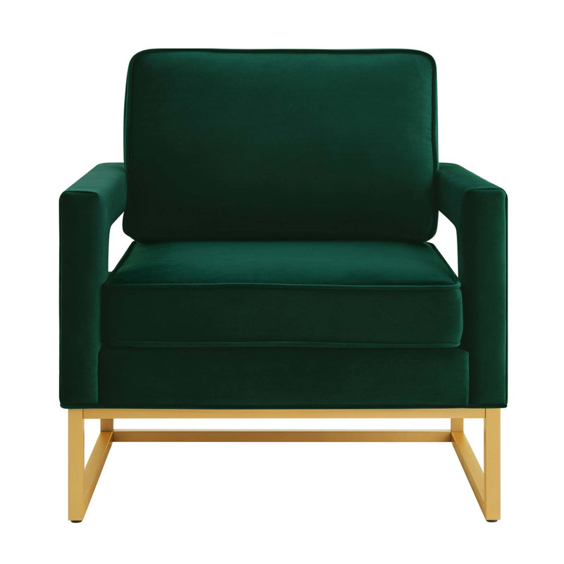 Anatonia Velvet Armchair, Dark Green Velvet