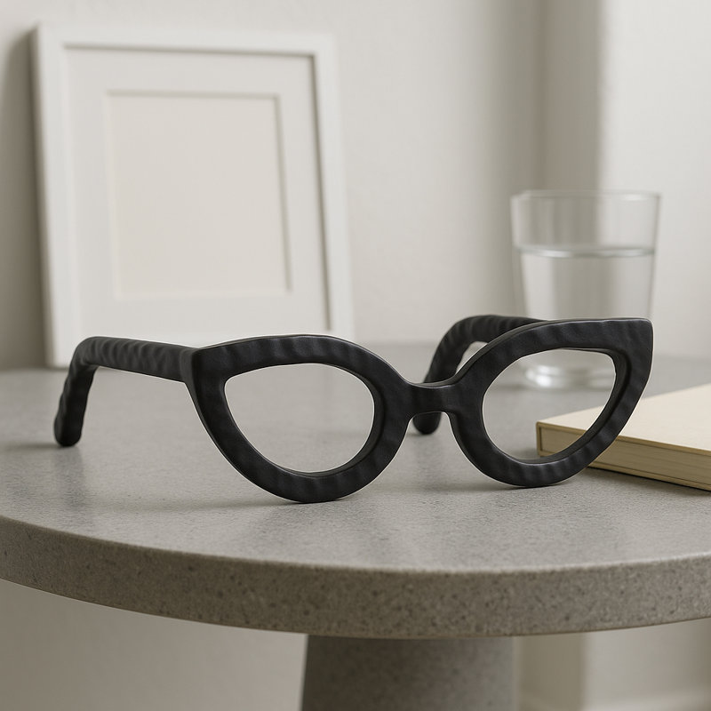 Secor Metal Eyeglasses Sculpture, Black, 2.5" H x 7.5" W x 7.5" D