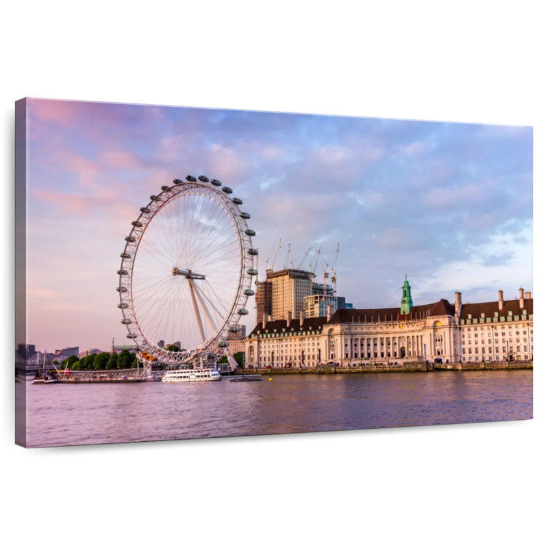Rorry London Eye Along Thames River, 8" H x 12" W