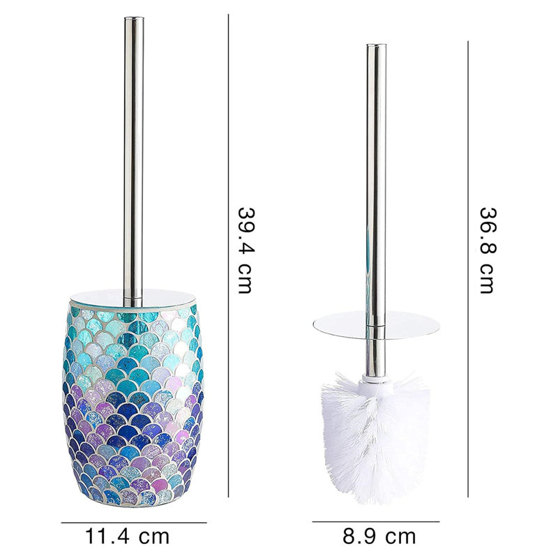 Blue Toilet Bowl Brush And Holder Set,Durability And Long-Lasting,Blue