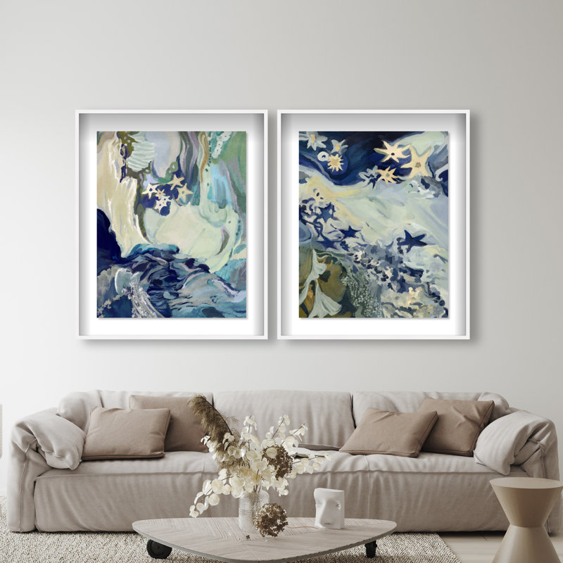 Mermaid Dream Set Set by Oliver Gal, 93"H x 75"W, White Shadowbox