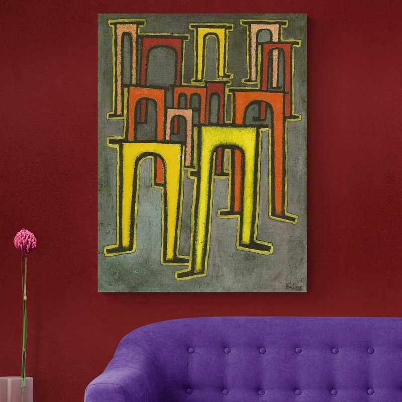 Arinola Revolution Of The Viaduct by Paul Klee - Wrapped Canvas Print, 117cm H x 81cm W x 5cm D
