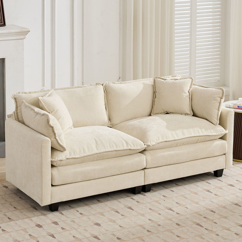Très grand canapé modulaire Schmucker, Beige, H 33 po x l 78 po x P 35 po