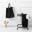 Panier à linge 110L en tissu noir 2 avec couvercle
