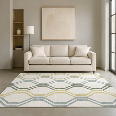Tapis de qualité supérieure Mid-Century moderne lavable à la machine Premium Mayfield AMF2326