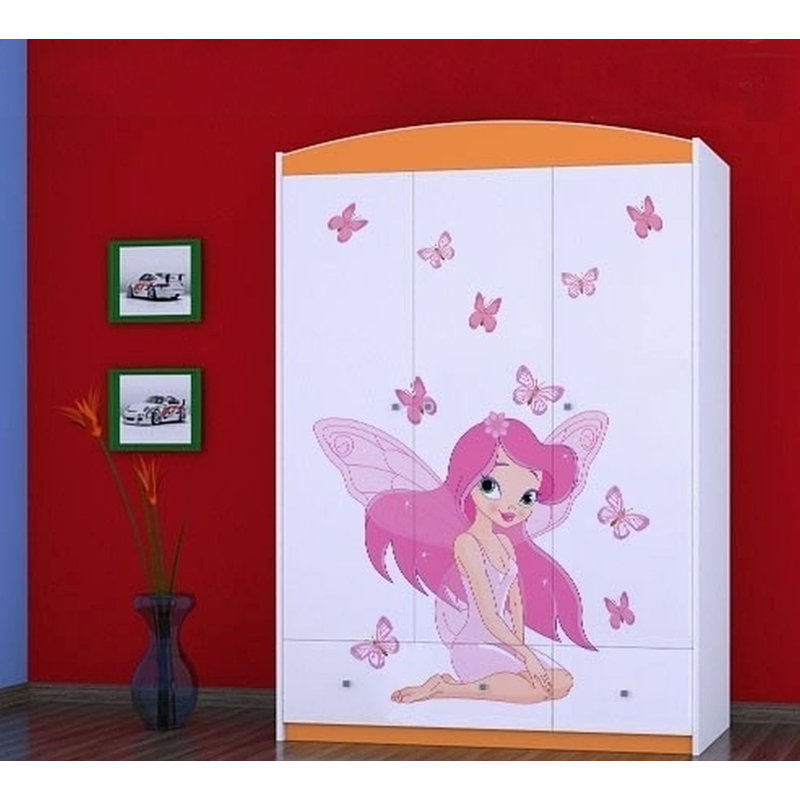 Irmtraud 3 Door Wardrobe, Orange