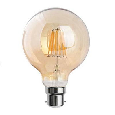 G95 LED Dimmable B22 8W Bulb 5 Pack