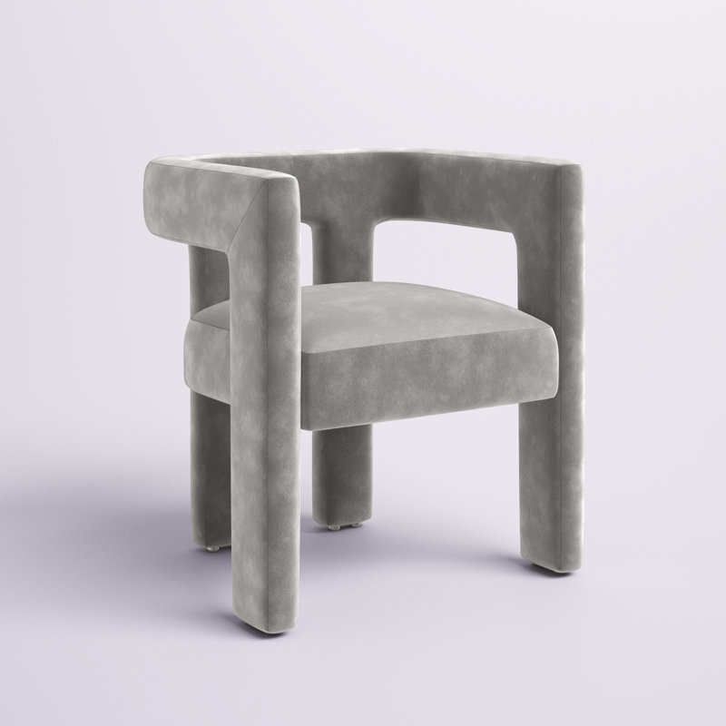 Scott 18.3'' H Leather Upholstered Armchair, Slate Gray Velvet