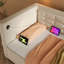 Lit de jour rembourré de taille simple, cadre de lit simple à rangement hydraulique avec chargement USB et de type C, cadre de lit avec lattes de bois et dossier de canapé touffeté, velours (sans matelas)-1442825091