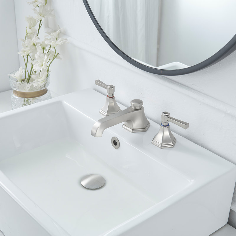 2-handle Bathroom Faucet with Drain Assembly, Brushed Nickel