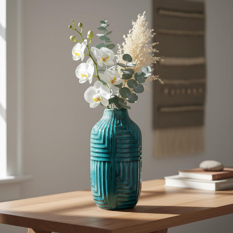 Greenish Handmade Glazed Ceramic Vase