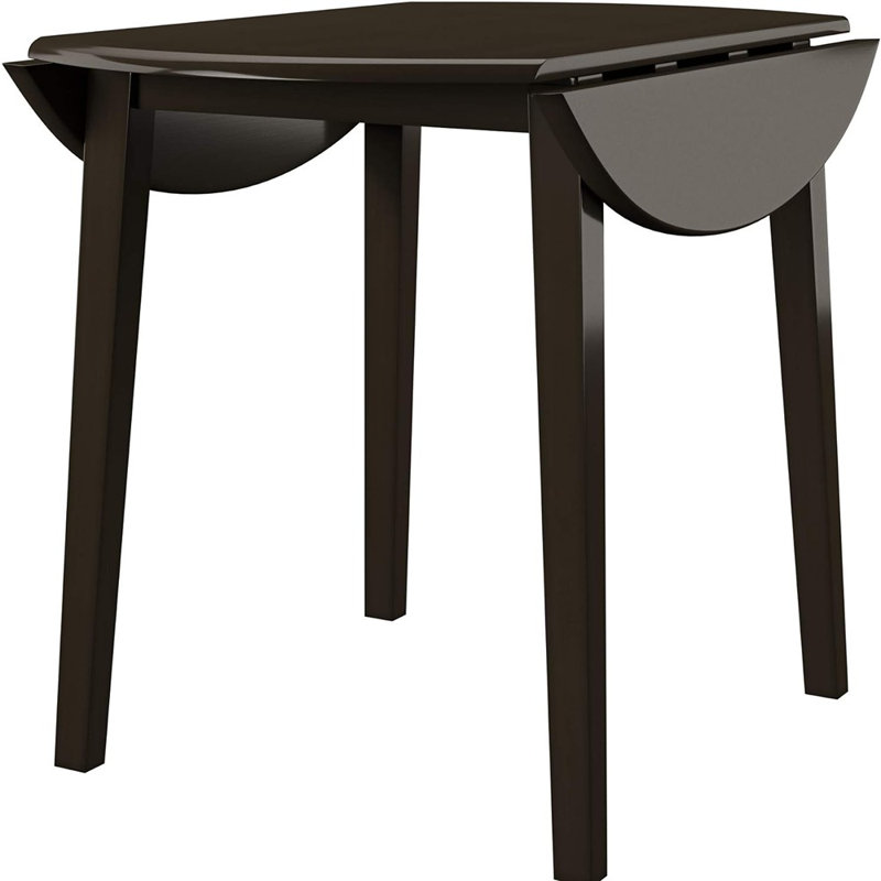 Transitional Dark Brown Birch Veneer 36" Round Extendable Dining Table