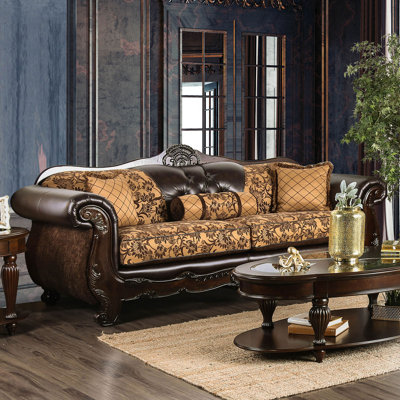 Samuels 93'' Faux Leather Sofa