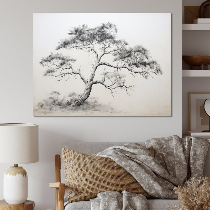 Minimalisme, pin blanc, rêve III sur toile, Toile tendue, H 30 po x l 40 po x P 1,5 po