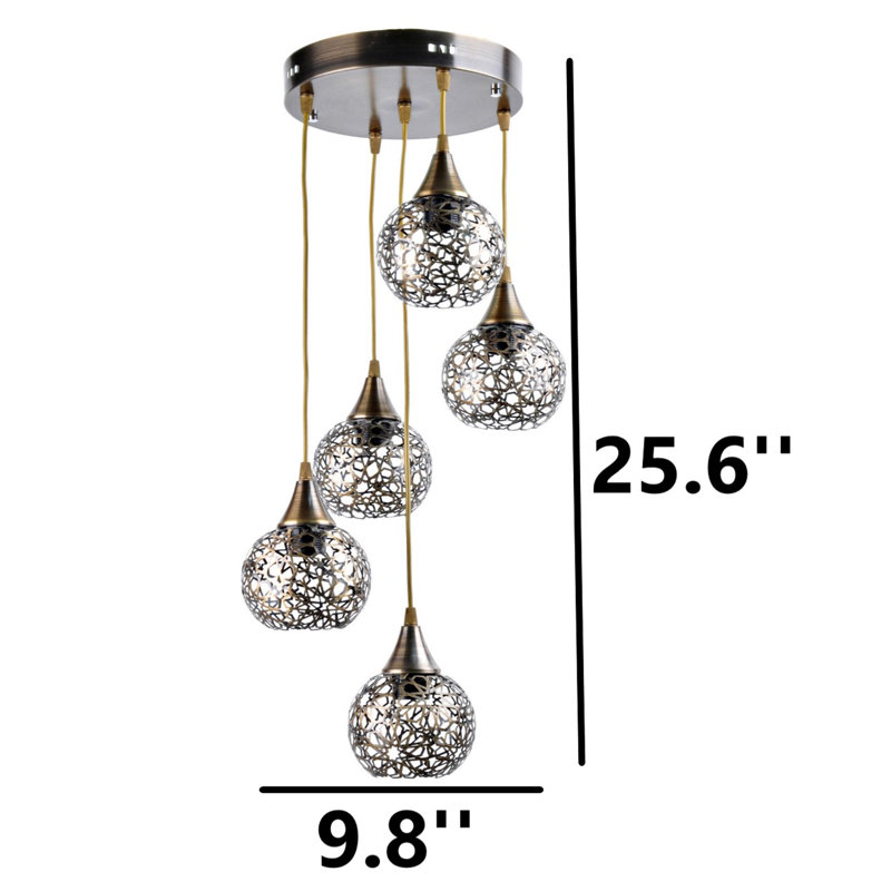 Luminaire suspendu grappe 5 lumières Crisann