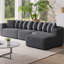Ensemble de canapé modulaire en L de 131 po avec méridienne droite et méridienne courbée de 131 po comprenant 10 coussins, aucun assemblage requis, pour le salon-1023566945-1023572892