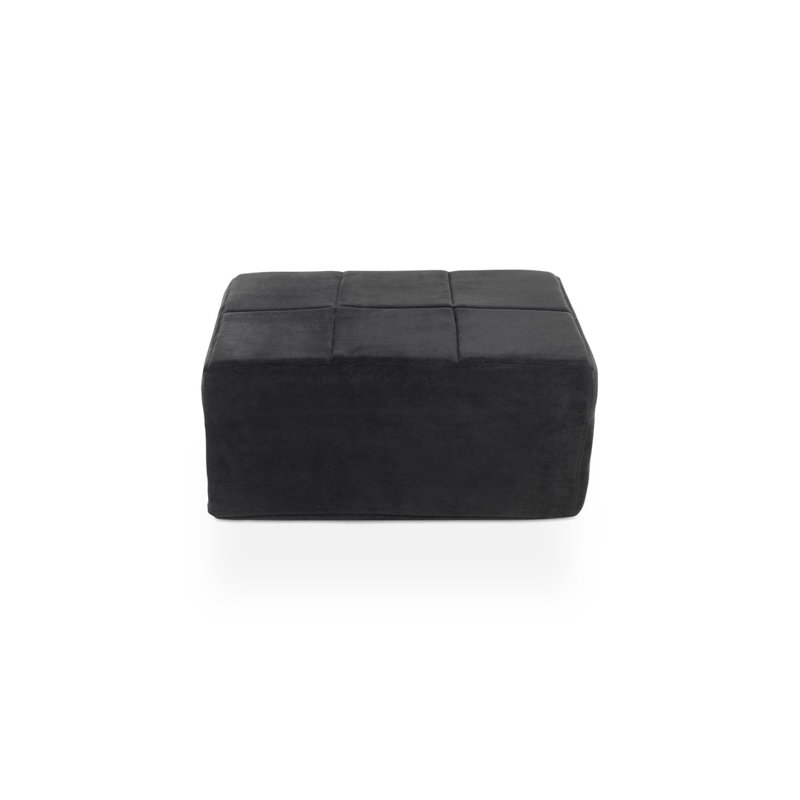 Repose-pieds rectangulaire de 35,4 po de largeur, 100 % polyester noir