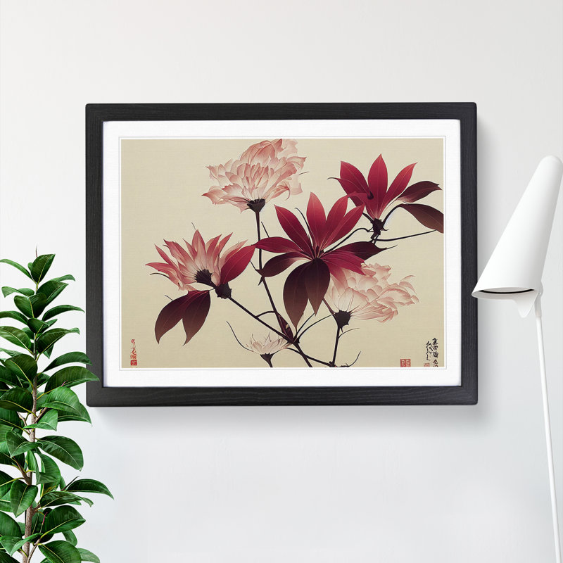 Inspirational Flowers - Single Picture Frame Print, Black Framed, 25cm H x 34cm W x 2cm D
