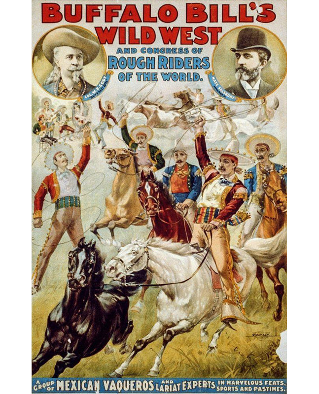 «Bills Wild West Show», reproduction d'art sur toile: un groupe d'experts mexicains, H 24 po x l 17 po
