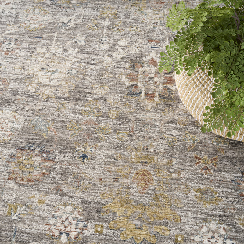  Antique Fusion 3'11" x 5'10" Grey Vintage Indoor Rug, Rectangle 3'11" x 5'10"