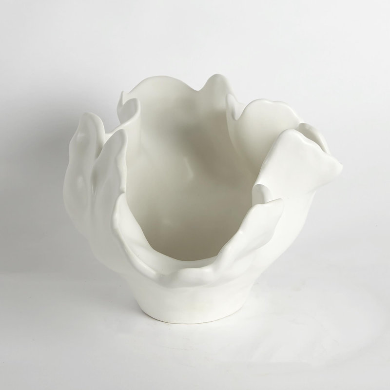 Meteor Bowl-Ivory, 7" H x 8" W x 13" D