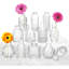 Ensemble de 12 vases à bourgeons, vase en verre pour centre de table, petits vases pour fleurs, vases à fleurs transparents à rayures en vrac, vases rétro pour décoration de table de mariage