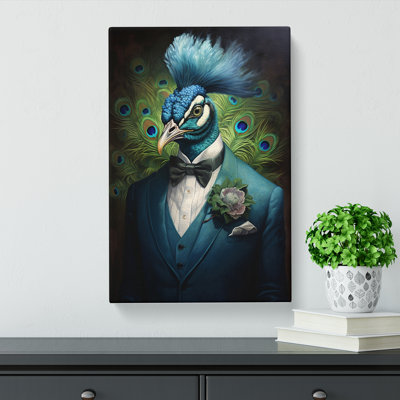 Peacock In A Suit Painting No.2 - Single Picture Frame Print