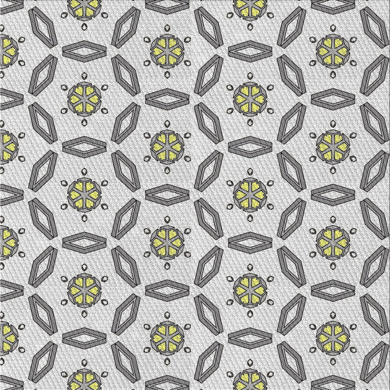 Tapis vert/gris à motifs, Carré 8 pi