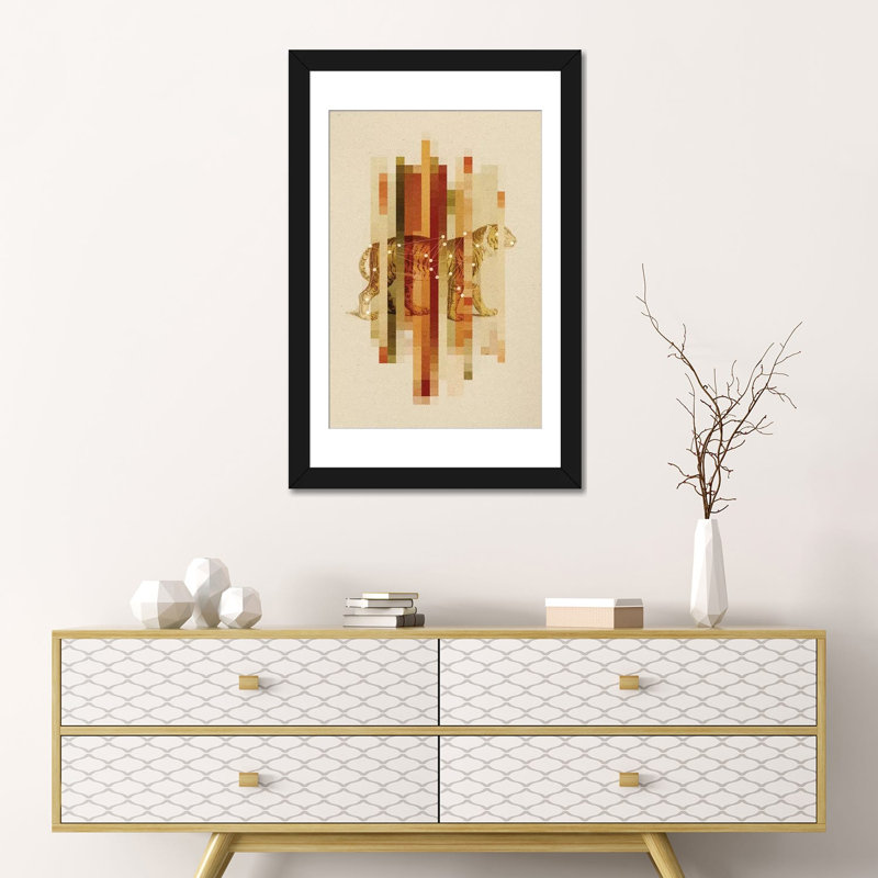 « cbt », impression sur toile, Blanc, Papier d'art encadré noir, H 32 po x l 24 po x P 1 po