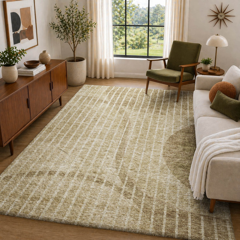 Tapis à poils longs de qualité supérieure lavable à la machine Dream ADS723, Brun, 3 pi x 5 pi