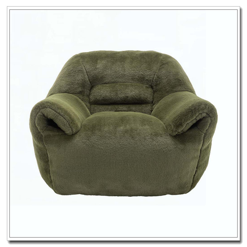 Fauteuil à billes en fausse fourrure, Vert