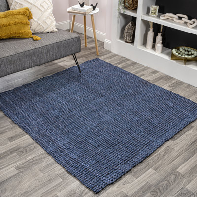 Pata Hand Woven Chunky Jute Navy Rug